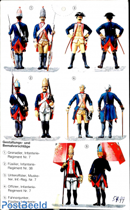 Prussians 1756, 13 unpainted figures