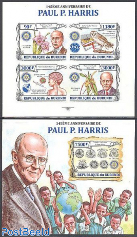 Paul Harris 2 s/s, Imperforated