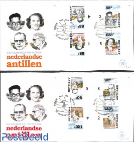 Famous persons 4v, gutter pairs FDC (2 covers)