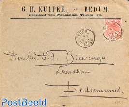 Commercial letter G.H. Kuiper from BEDUM to Dedemsvaart (kleinrond)