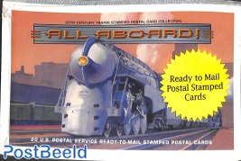 Postcard booklet railways, with 20 postcards