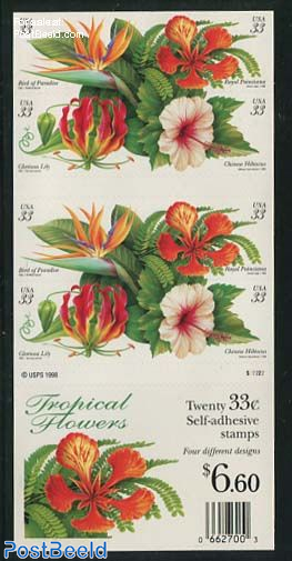 Tropical flowers booklet s-a (double-sided)