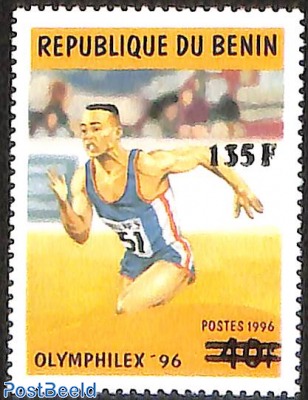 olympic games, running, set of 2 stamps, overprint