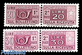 Parcel stamps 2v with printer marks