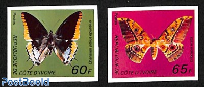 Butterflies 2v, imperforated