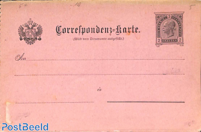 Tax correspondence card, rosa