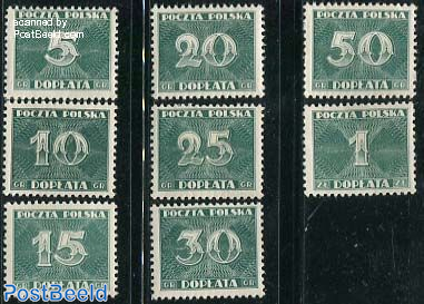 Stamp 1938 Poland POstage due 8v 1938 Collecting Stamps