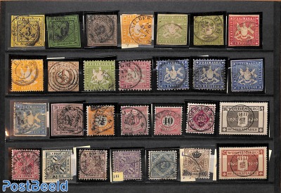 28 stamps Würtemberg