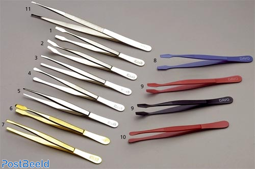 Colored tweezers model large round (type K58) (10), one piece, 0