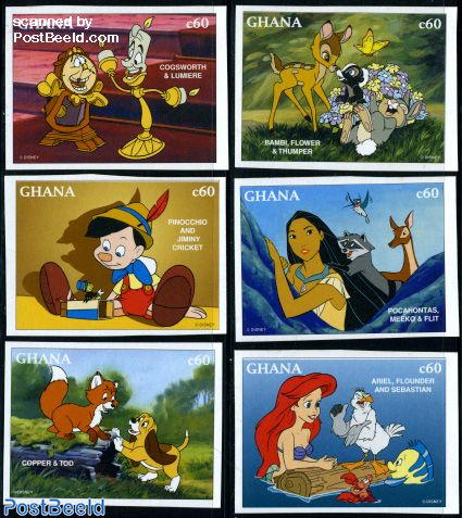 Stamp 1996 Ghana Disney APS Stamp show 6v imperforated 1996