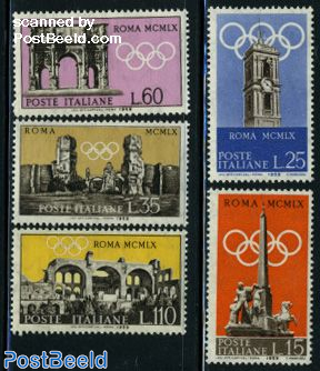 Stamp 1959 Italy Olympic games Rome 1960 5v 1959 Collecting