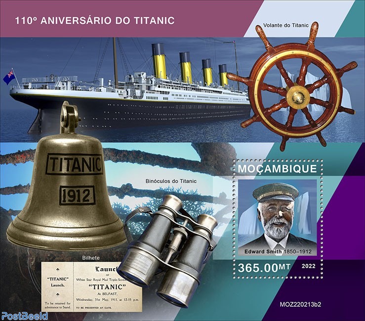 Stamp 2022, Mozambique 110th anniversary of Titanic, 2022