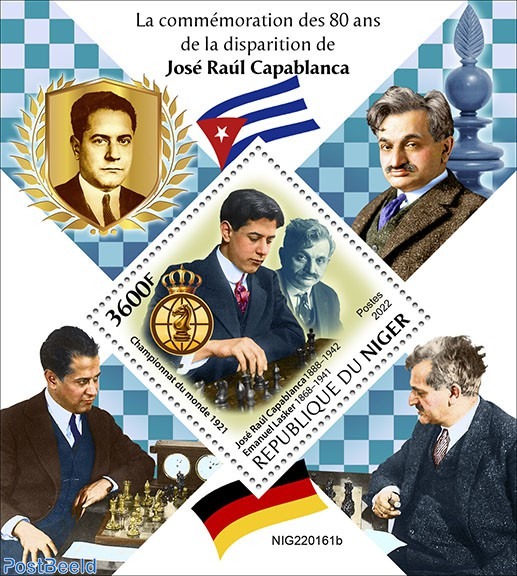 Stamp 2022, Sierra Leone 80th memorial anniversary of José Raúl Capablanca  s/s, 2022 - Collecting Stamps - PostBeeld - Online Stamp Shop - Collecting