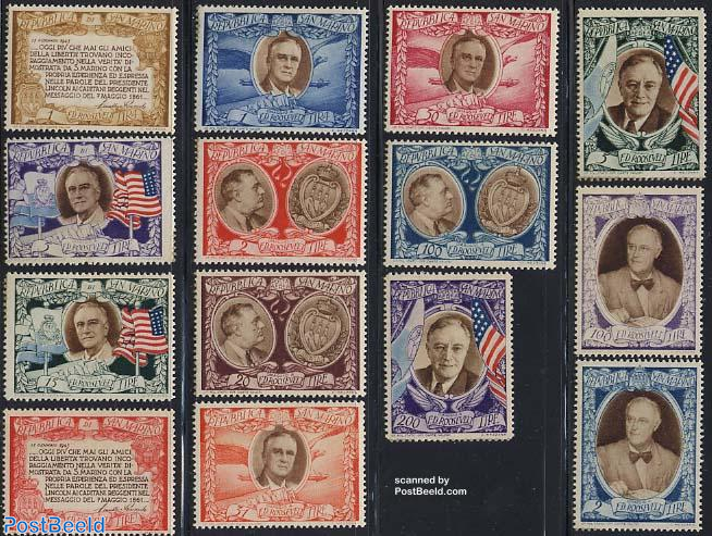 Stamp 1947 San Marino US presidents 14v 1947 Collecting Stamps