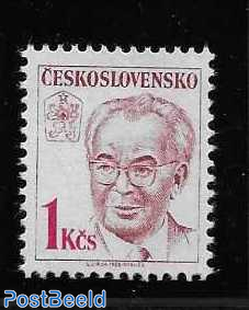 Stamp 1988 Czechoslovkia 1 Kc. Husak 1988 Collecting Stamps